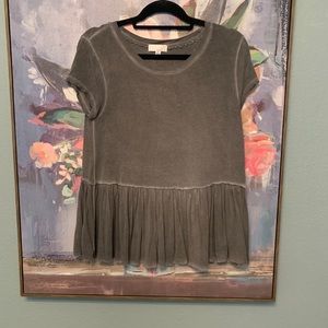 Gray Peplum T-Shirt